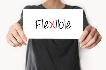 Flexible. female showing card