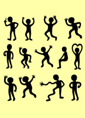 boy icon set silhouette.