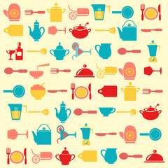 Kitchen utensils pattern - Illustration