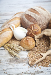 fresh bread and wheat