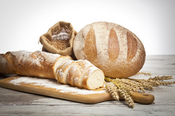 fresh bread and wheat