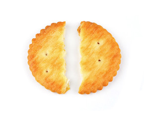 Big round delicious biscuits on a white background
