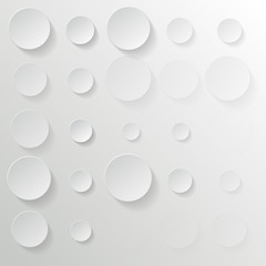 White circles on white background - vector illustration