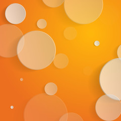 White circles on orange background - vector illustration