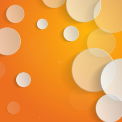 White circles on orange background - vector illustration
