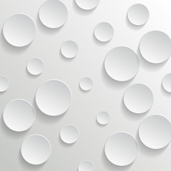 White circles on white background - vector illustration
