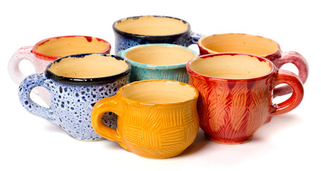 ceramic cups in glaze