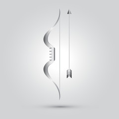 Illustration of archer ninja weapon, cartoon vector