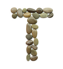 Fototapeta na wymiar path alphabet of ocean stones