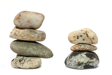 two heap of various stones