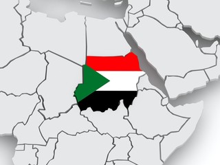 Fototapeta premium Map of worlds. Sudan.