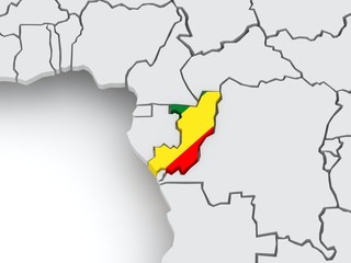 Fototapeta premium Map of worlds. Republic of the Congo.