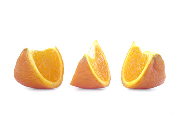 Fresh tangerines, isolated on white background