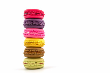 Sweet and colourful french macaroons or macaron.