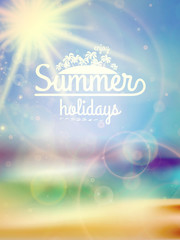 Summer holidays typography background.