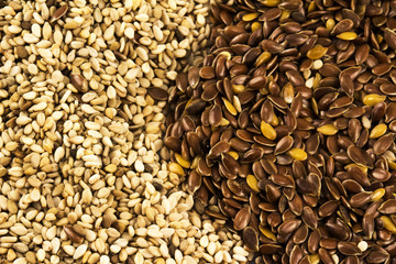 Chia and sesame seeds