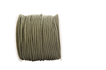 Green para cord over white background 