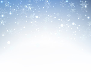 Christmas background with crystallic snowflakes.