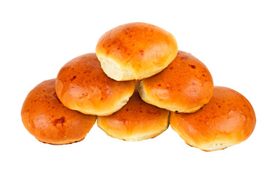 Bread rolls isolated on white background