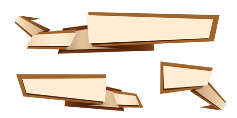 origami banner set brown