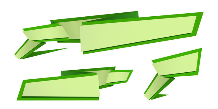 origami banner set green