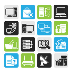 Silhouette Computer Network and internet icons