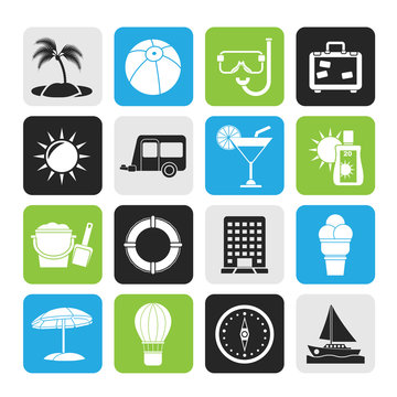 Silhouette Vacation and holiday icons