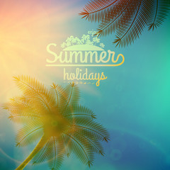 Palm Tree Sunset typography poster.