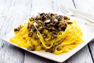Noodles  with mushrooms