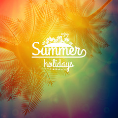 Palm Tree Sunset typography poster.