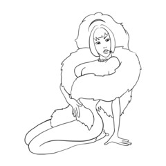 sexy girl sitting, vector illustration