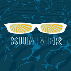 Waves background blue