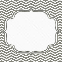 Gray and White Chevron Frame with Embroidery Background