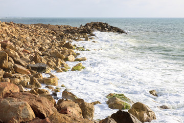Group of fishermen on the Mediterranean coast