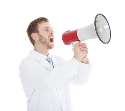 Doctor Screaming Into Megaphone