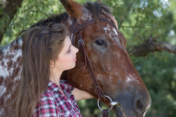 Fototapeta premium Young woman with horse