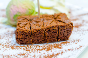brownie cake closeup