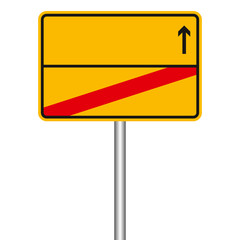 Ortsschild - Richtung nächstem Ort