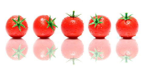 Tomaten in einer Reihe