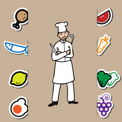 Chef and fresh food