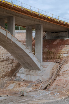 Bridge motorway construction site