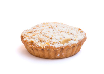 Stuffed tart on white background