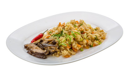 Fried rice with mushrooms