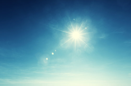 Fototapeta blue sky and sun