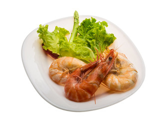 Boiled king prawns