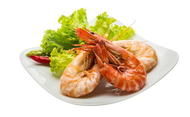 Boiled king prawns