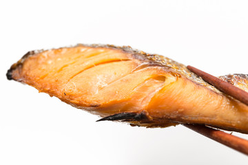 焼き鮭 サケ salmon 白背景