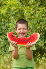 Child with watermelon