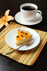 Piece of homemade orange tart