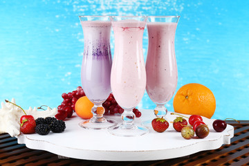 Delicious milkshakes, close-up